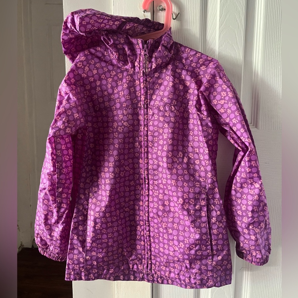 Kids Windbreaker - Purple Flowers - Lands End